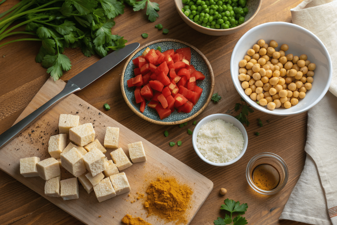 Ingredients of Tofu Chickpea Scramble RECIPE