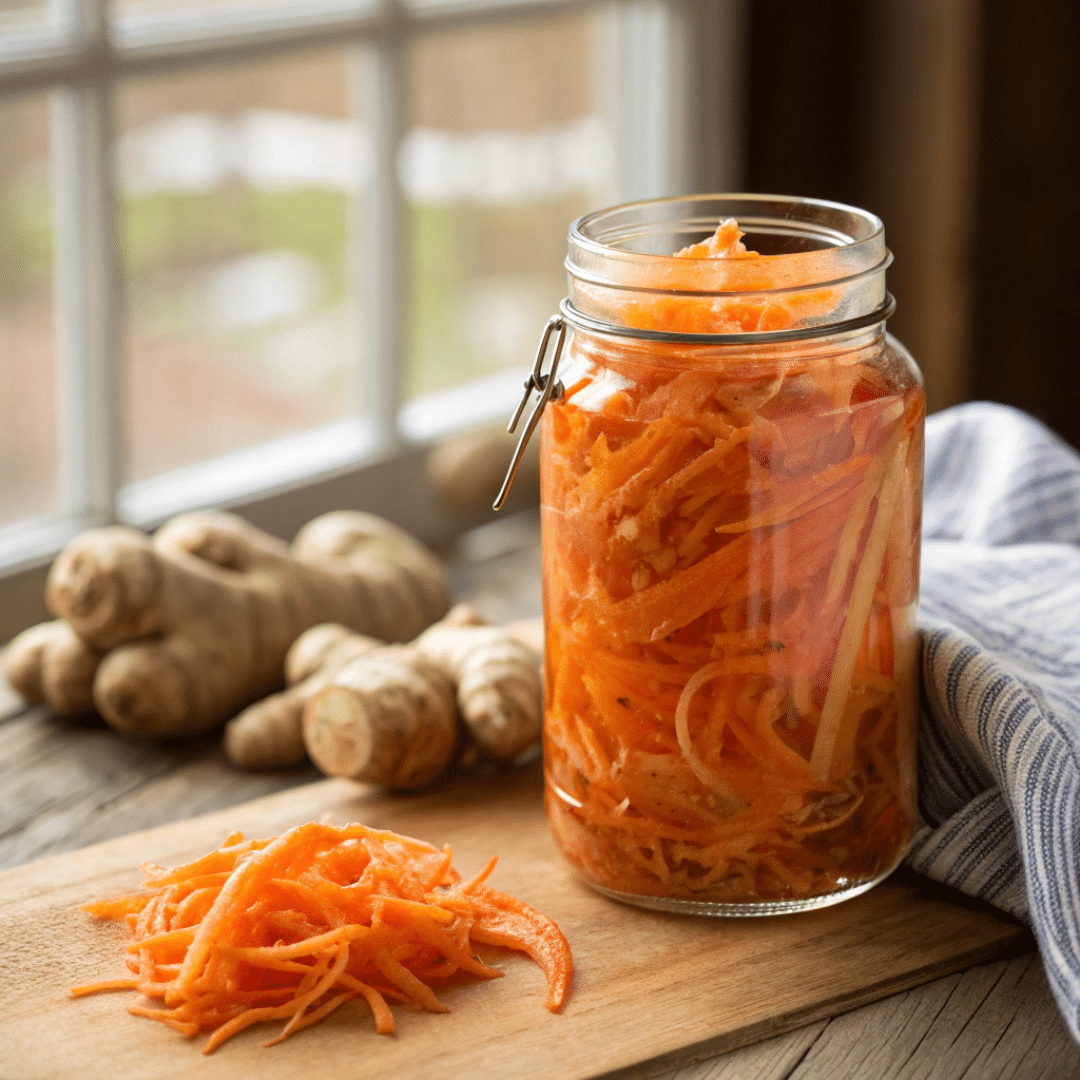 Probiotic Carrot Ginger Kraut