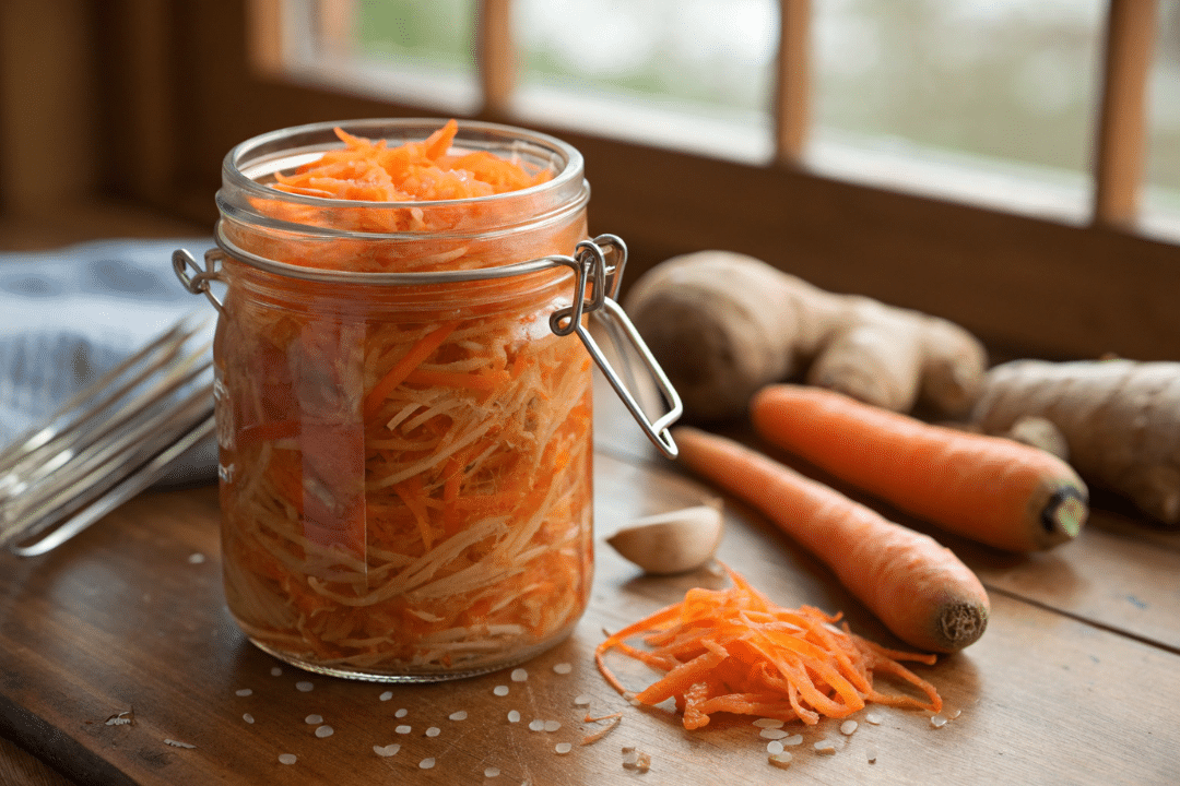 Probiotic Carrot Ginger Kraut recipe