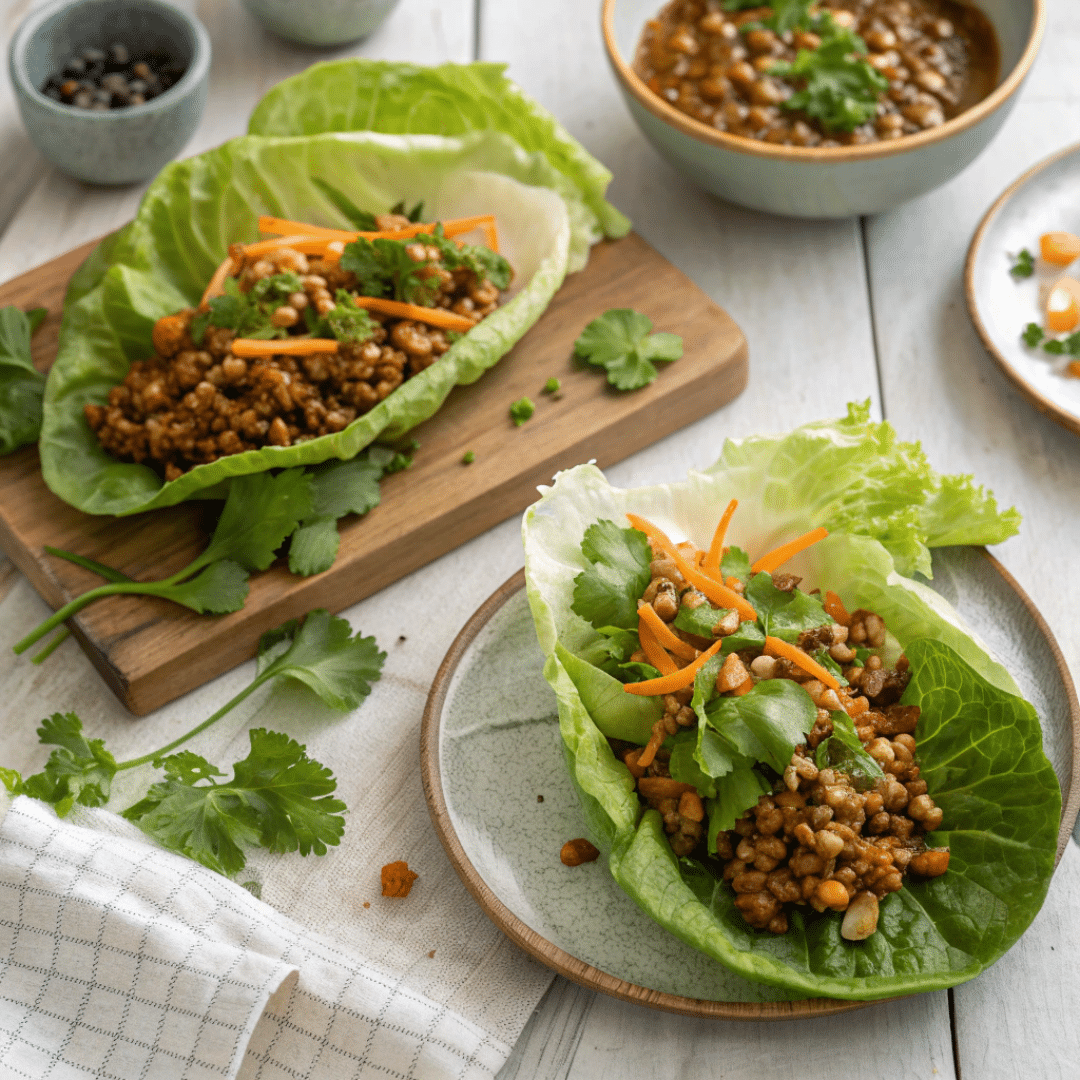 Green Lentil Walnut Lettuce Wraps