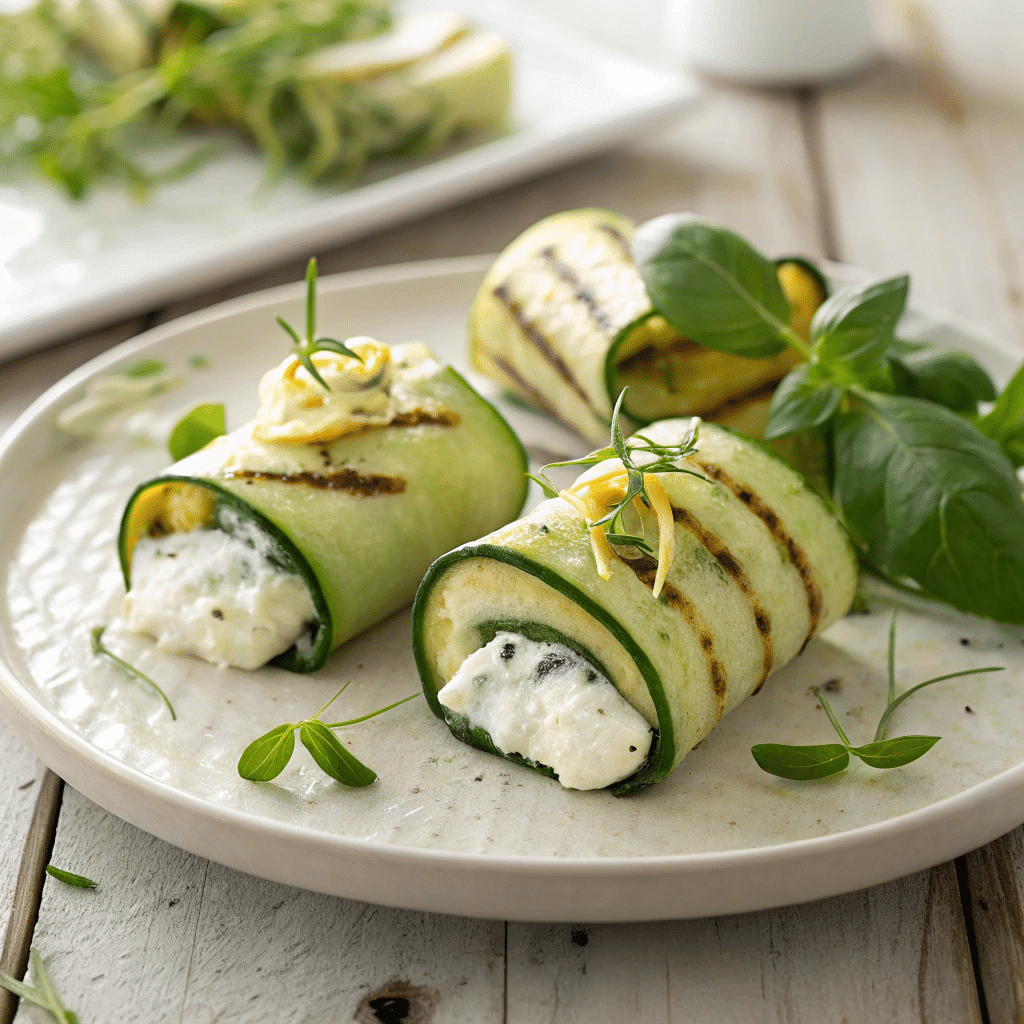 Grilled Zucchini Wrap with Lemon Ricotta