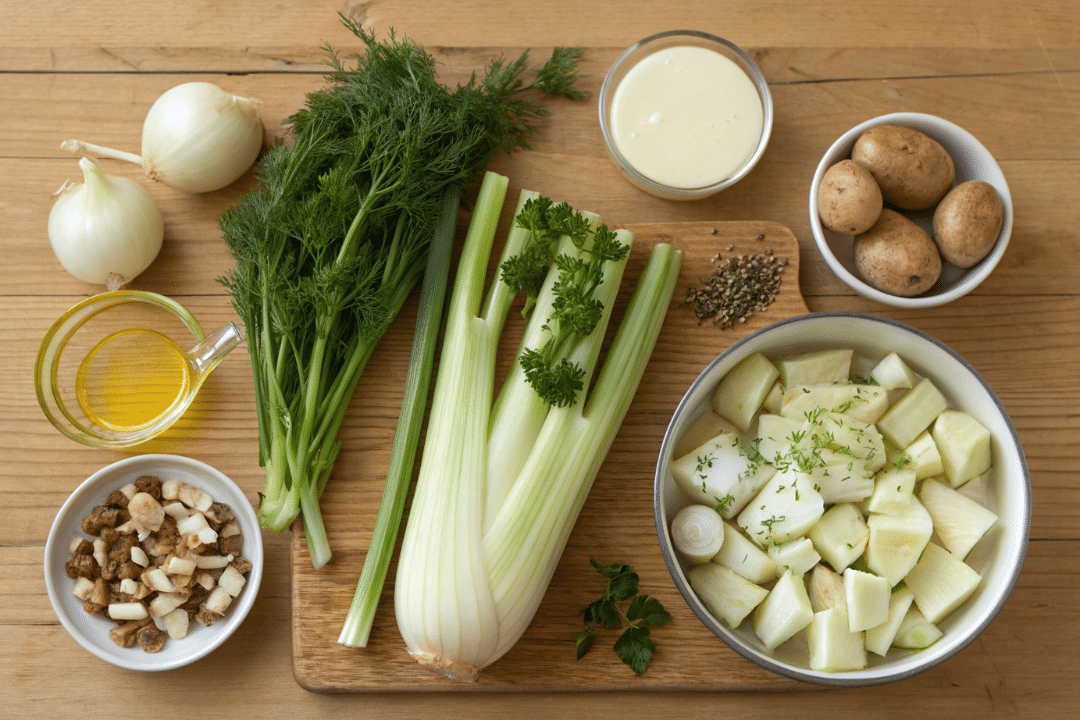Ingredients of Fennel Leek Soup Recipe