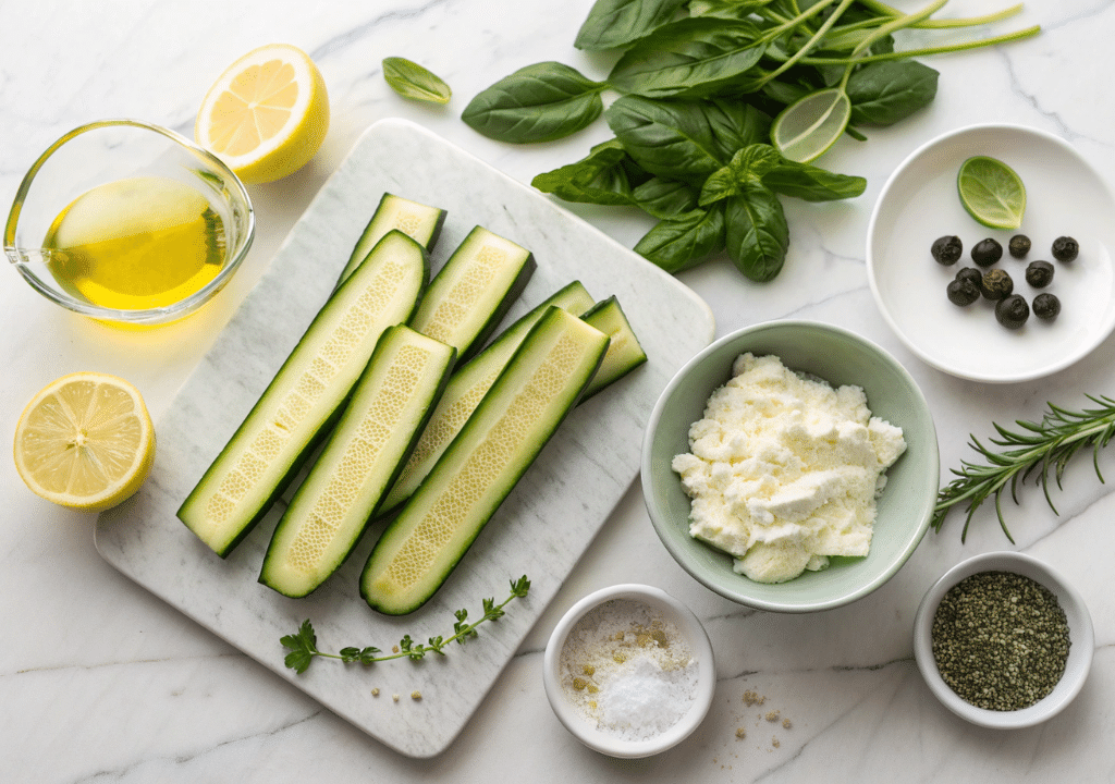 Ingredients of Grilled Zucchini Wrap with Lemon Ricotta Recipe