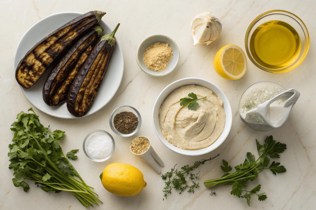 Ingredients of Smoky Eggplant Yogurt Pita Recipe