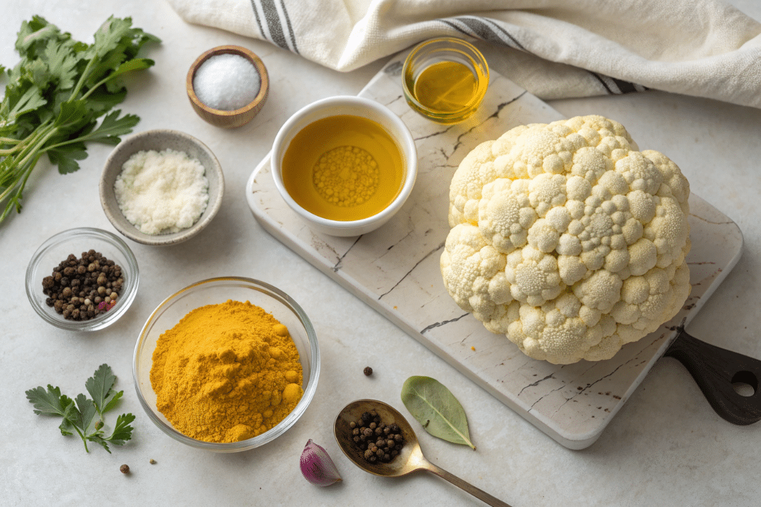Ingredients of Turmeric Cauliflower Steak Recipe