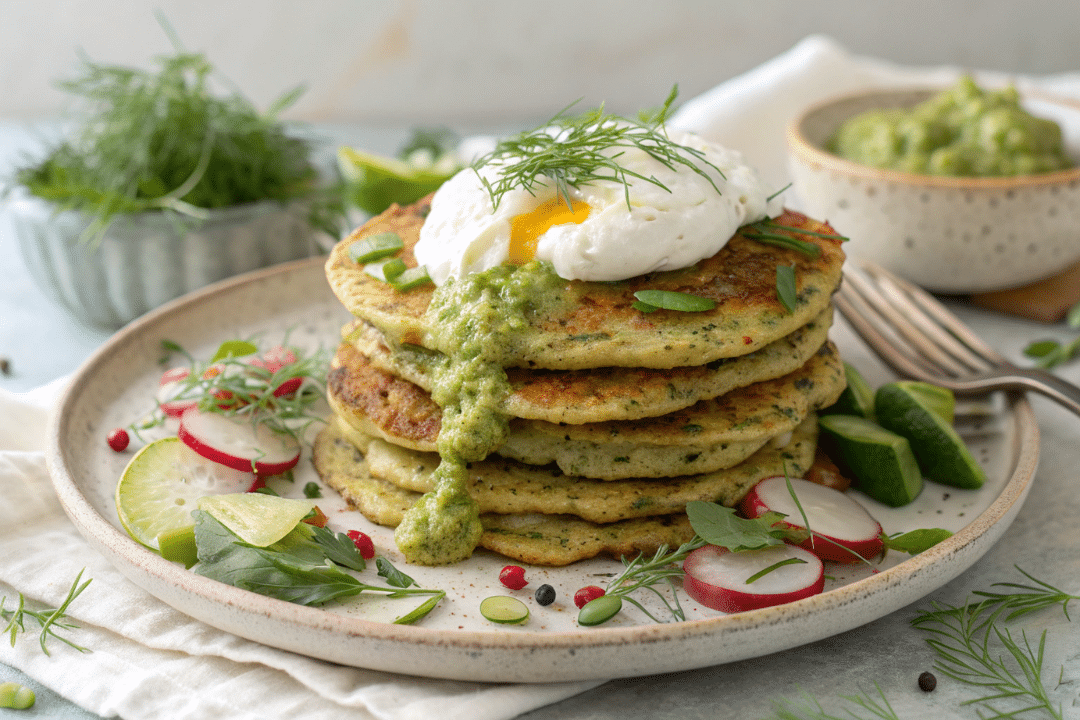 Savory Oat Pancakes with Fresh Herbs Recipe