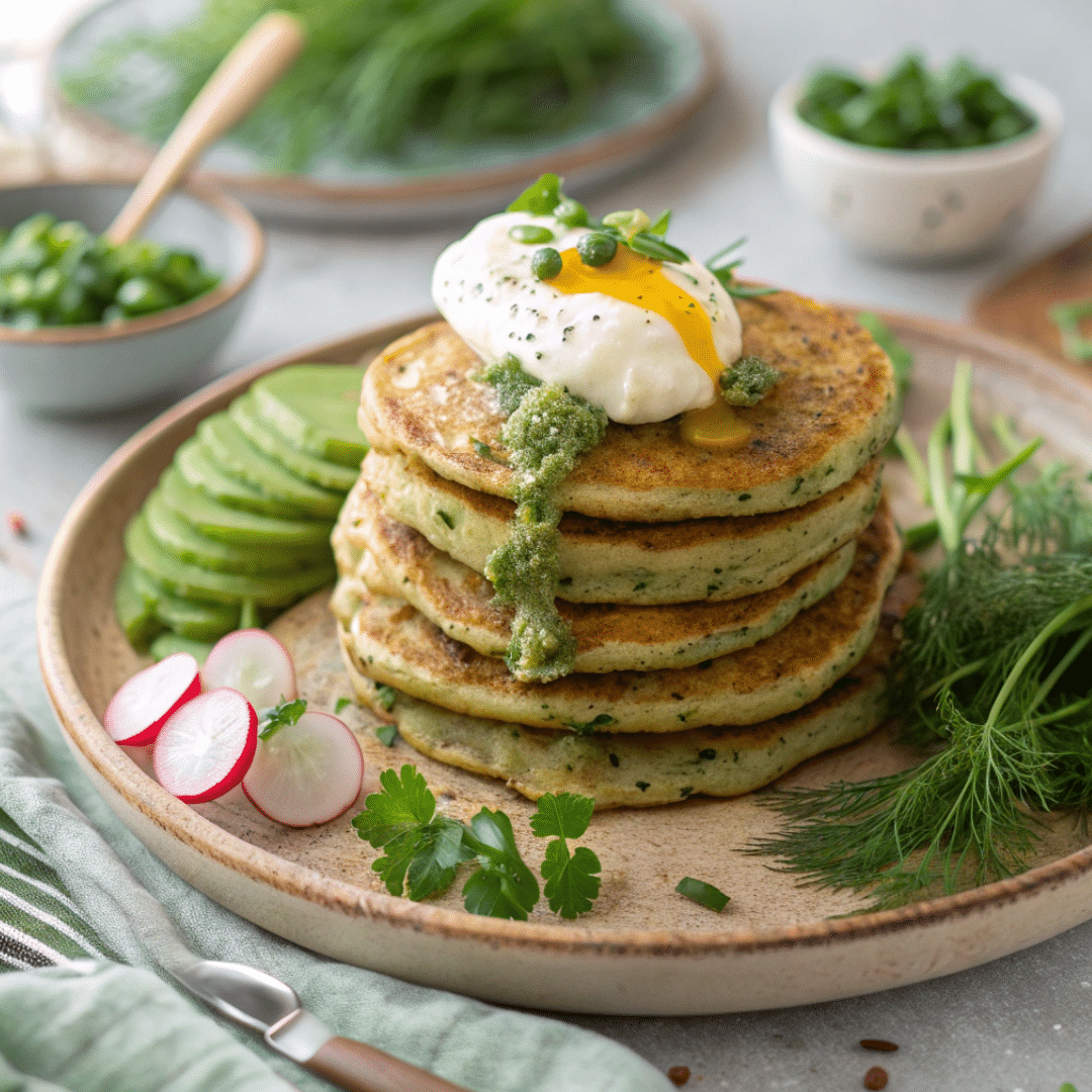 Savory Oat Pancakes with Fresh Herbs